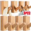 Wooden Wall Hooks Wall Mounted Self Adhesive Wood Hook with Glue Heavy Duty Hangers Rack for Towel Key Hat Home Organizer Holder