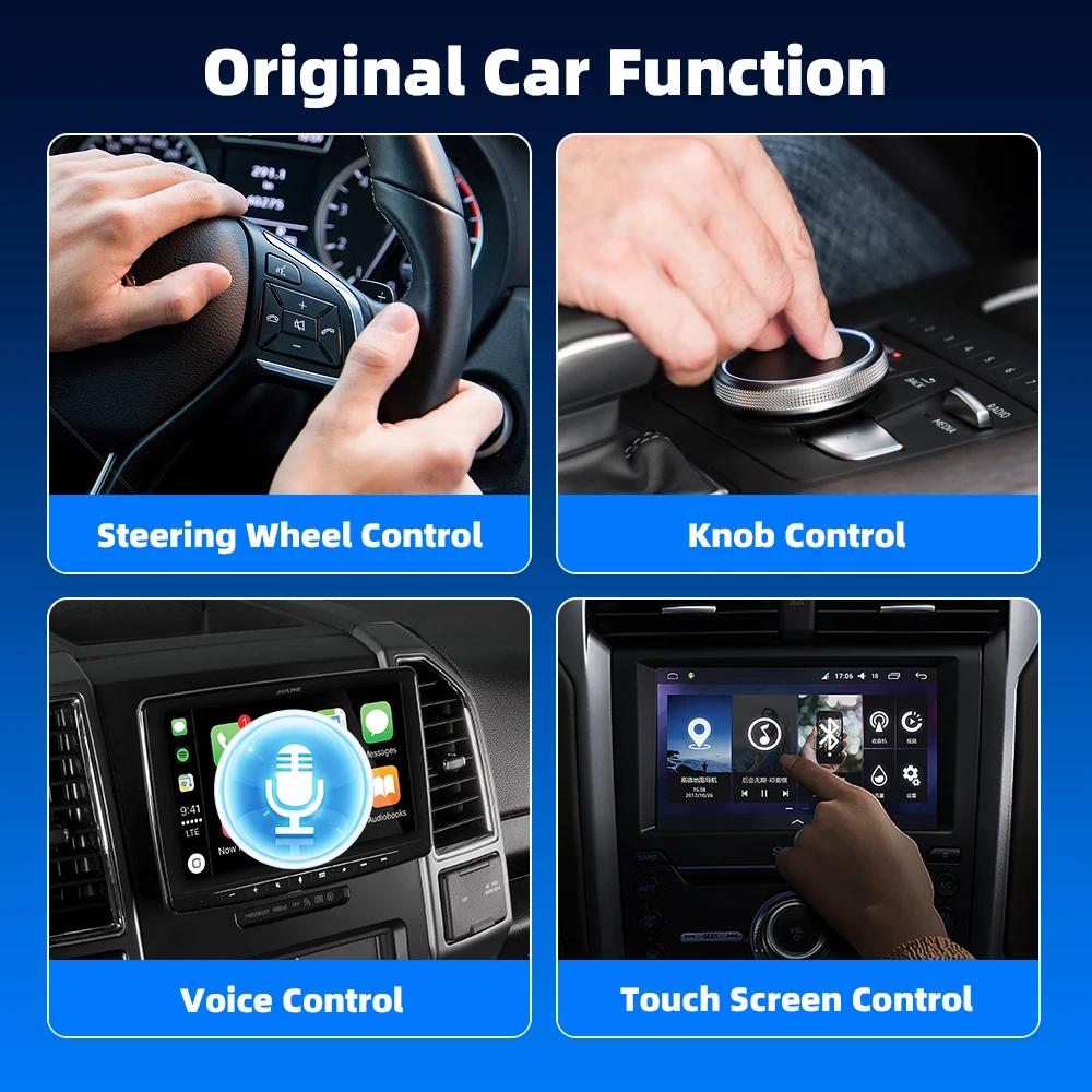 Kebidumei Wireless Android Auto Adapter Wired to Wireless Carplay 2in1 Smart AI Box Plug and Play  For Car With Wired CarPlay