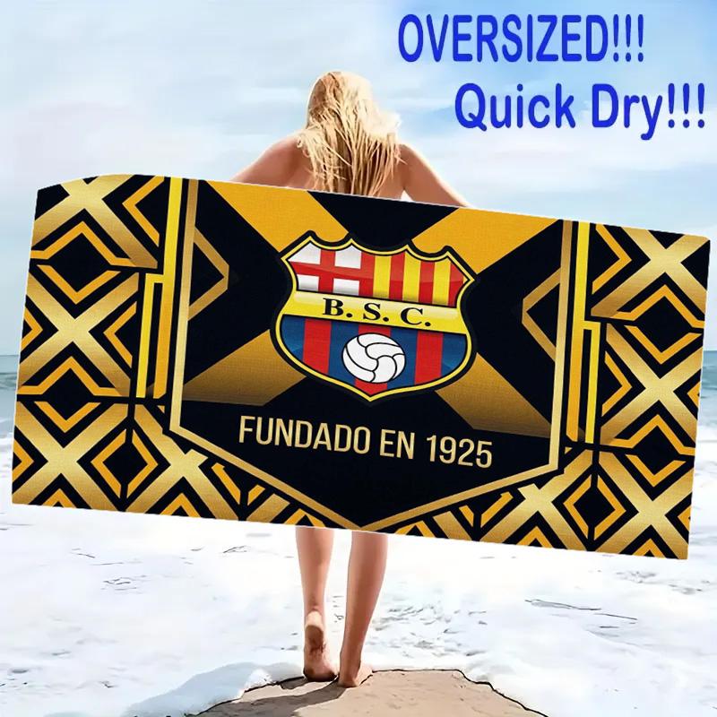 Barcelona SC Print Beach Towel, Large Soft Quick Dry Towel for Beach Camping Swimming