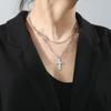 Classic Minimalist Titanium Steel Cross Pendant Necklace Unisex Summer Jewelry Tarnish Resistant Fashion Accessory