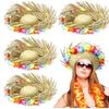 Natural Sunflower Leaf Straw Hat For Beach Vacation Summer Party With DIY Decoration Suitable For Men Women And Kids