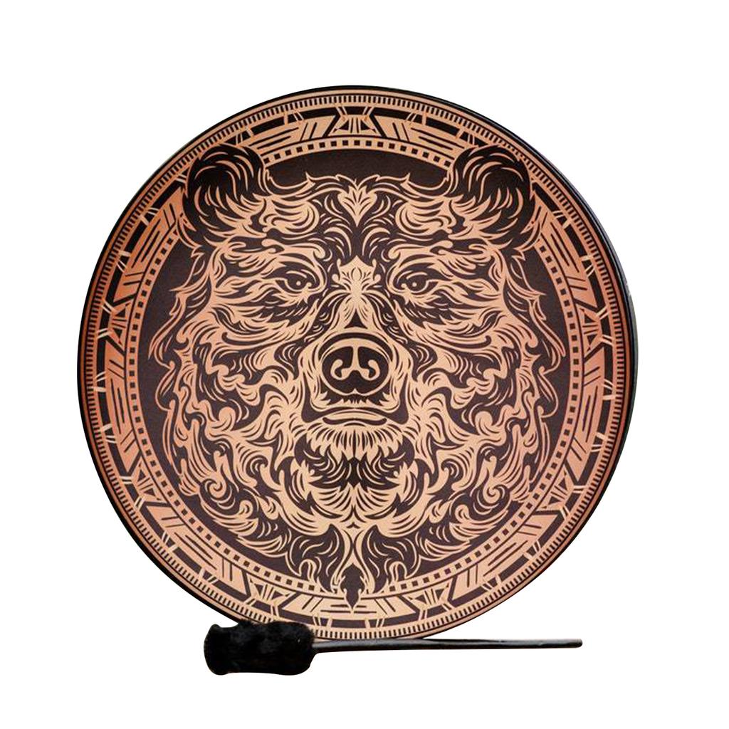 Shaman Drum With Drum Stick Sound Healer Siberian Shaman Alchemical Moon Drum for Spiritual Music, Reflection Meditation