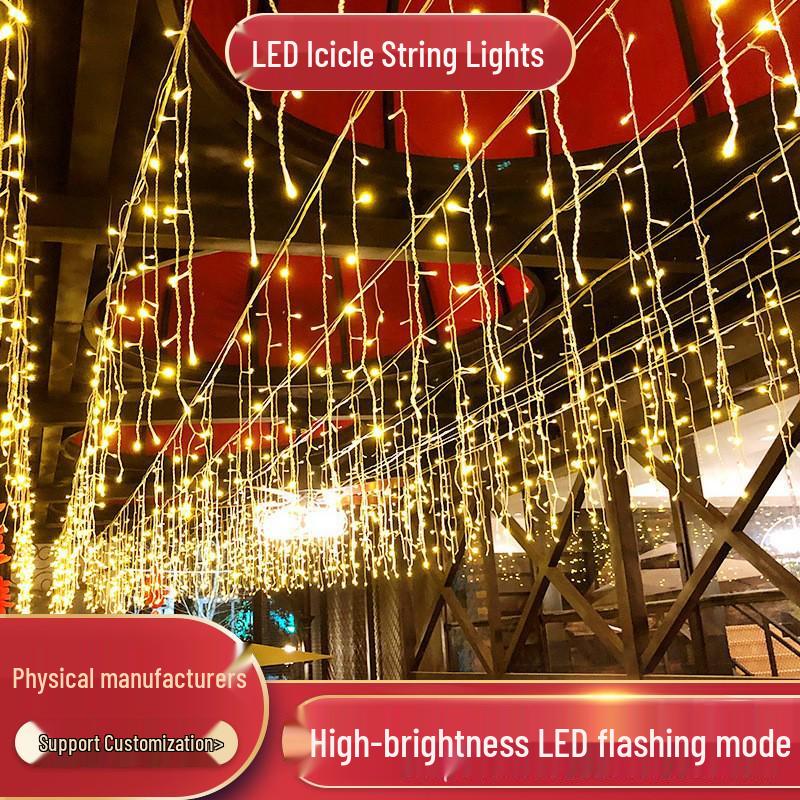

Solar String Lights: Project Lighting, Landscape, Waterfall, Icicle, Curtain, Twinkling. 4m x 0.6m (96 lights, 16 strands) теплый белый