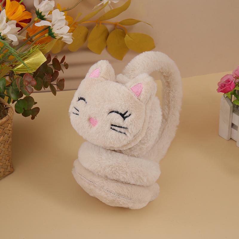 Korean Version Autumn And Winter Plush Warm Earmuffs, Plush Cute Cartoon Cat Earmuffs Protect Ears From Cold
