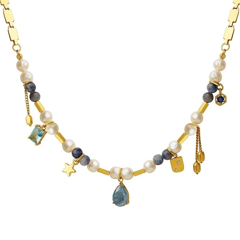 LT-P1369 Trendy Women's Pendant Necklace with Titanium Steel Silver & 18K Gold Plating Heavy Workmanship