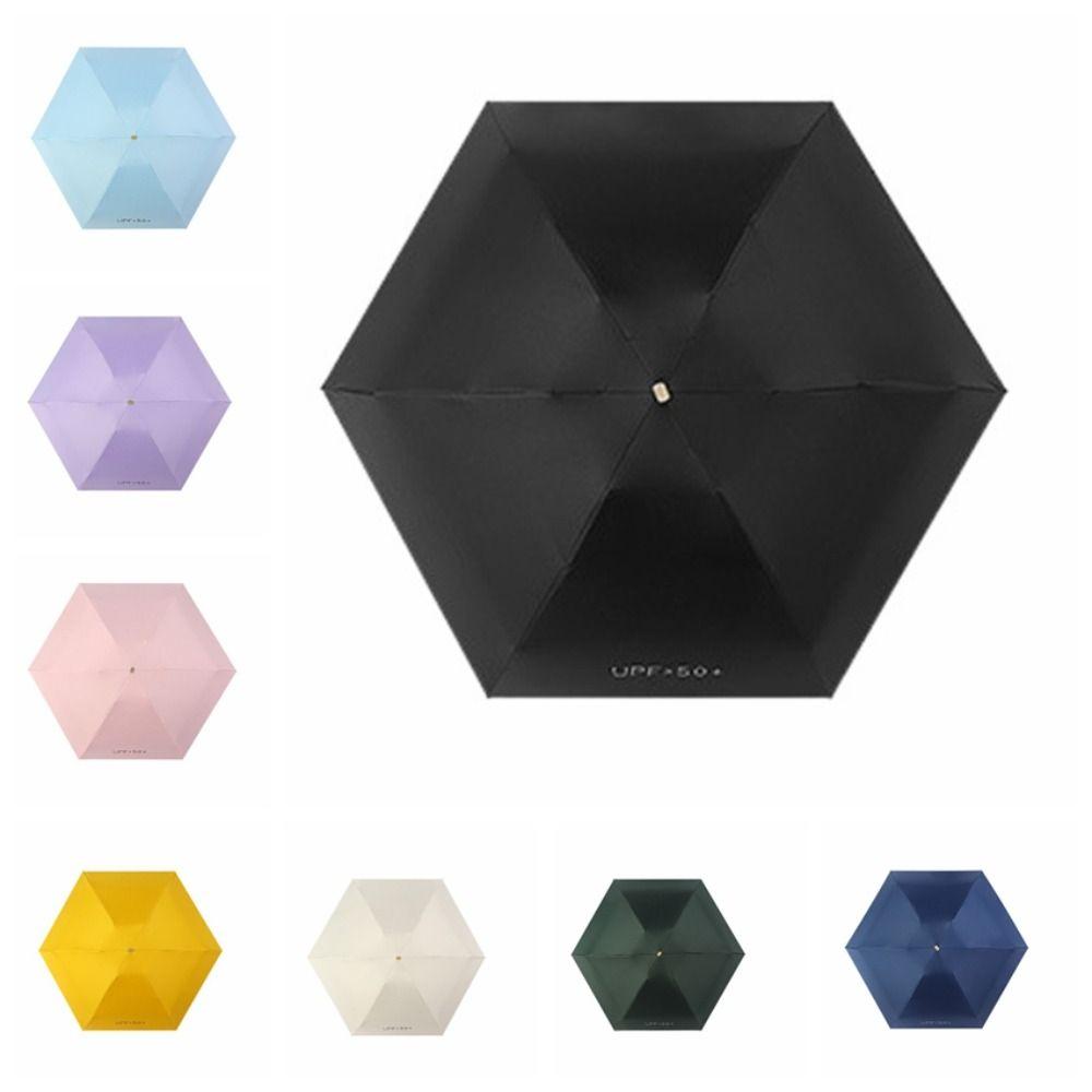 Mini Flat Five Fold Six Bone Umbrella Anti-UV Folding Sun Umbrella  Outdoors