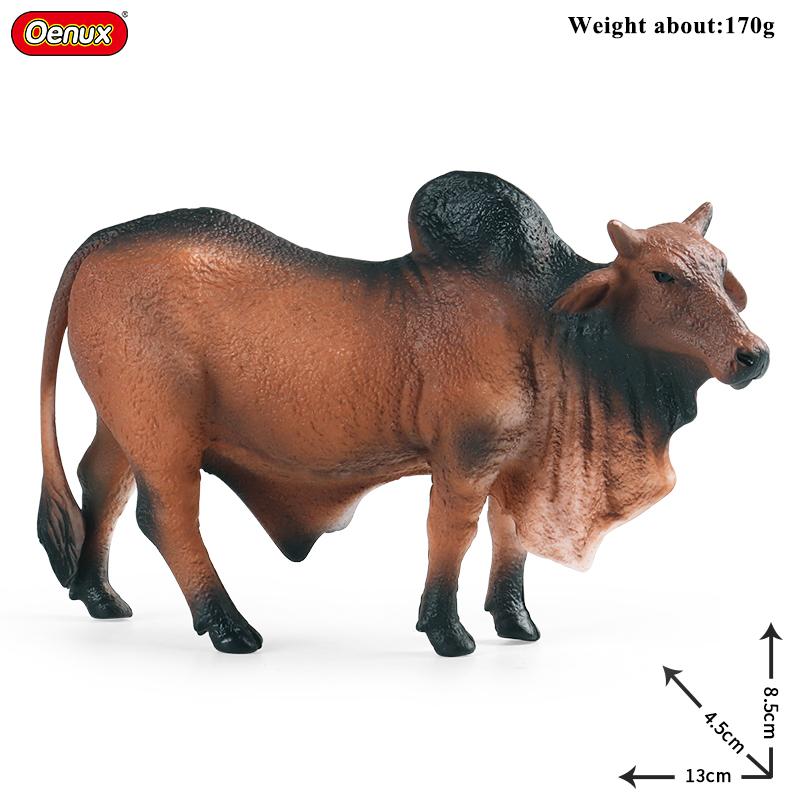 Oenux Simulation Cute Farm Animals Milk Cow Cattle Calf Angus Bull OX Buffalo Model Action Figures Educational Cute Toy Kid Gift