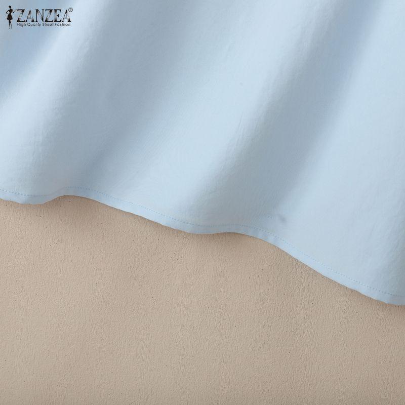 ZANZEA Women Casual V-Neck Half Sleeve Loose Blouse
