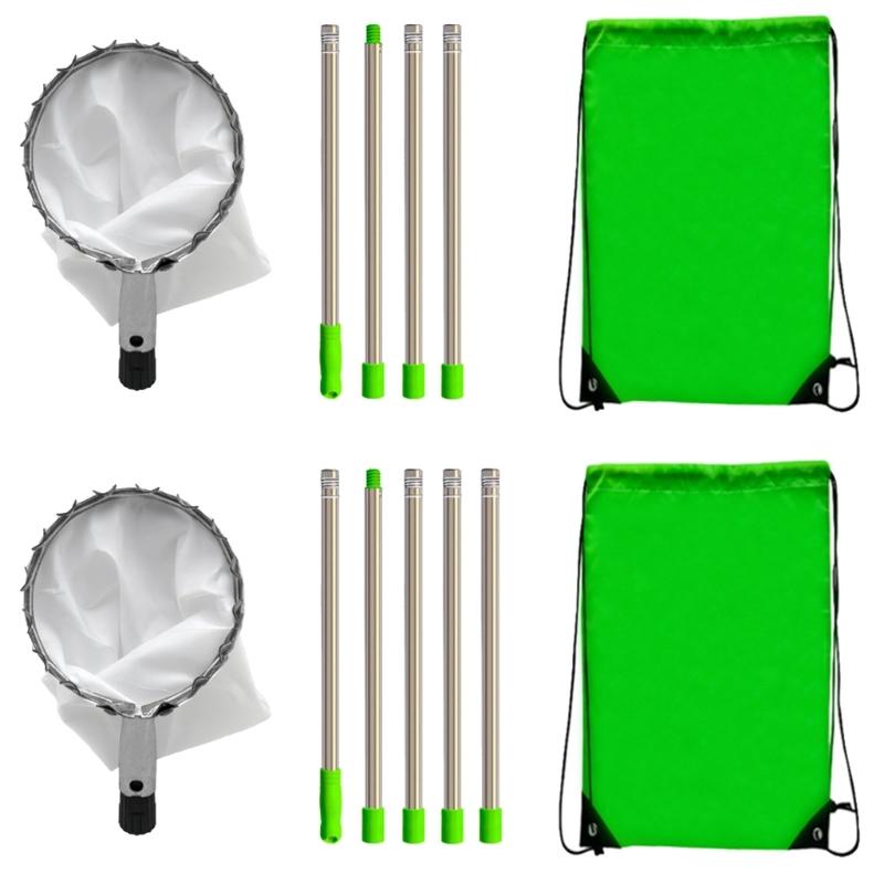 Ergonomic Orchard Fruit Harvester Extendable Poles Stainless Steel Fruit Pickers For Apples Lemon Pear Collection