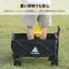 ALKAID Carry Wagon Load Capacity 150kg Foldable Carry Cart Outdoor Wagon Large Capacity Camping BBQ Compact Storage (Medium Size/Black)