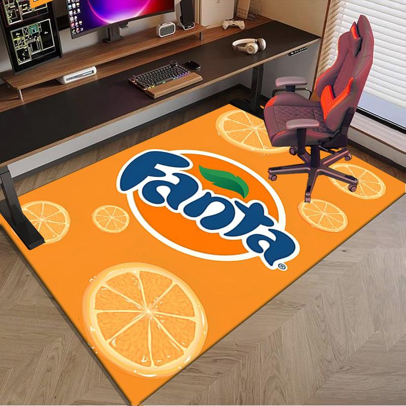 Fanta Orange Refreshment Area Rug Office rug, Chair Rug, Decor Carpet Livingroom bedroom Mat, Large Size Fan gifts Christmas gifts