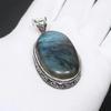 Pingente de joia feito à mão em prata esterlina 925 com pedra preciosa labradorita azul natural chamativa, joia com pedra preciosa labradorita azul natural para presente