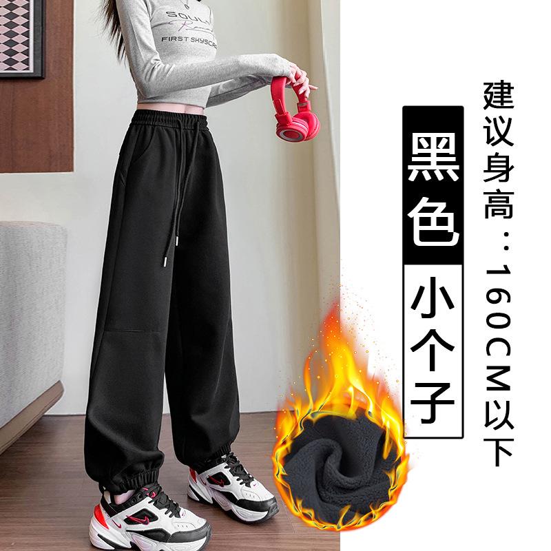 Gray Corset Sweatpants Women's Spring New High Waist and Thin Wide Legs Loose Harlan Casual Sweatpants