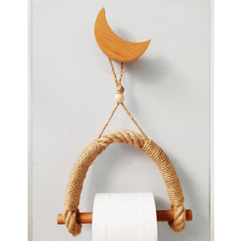 Handgeweven Punch-Free Hennep Touw Toiletpapierhouder Doos