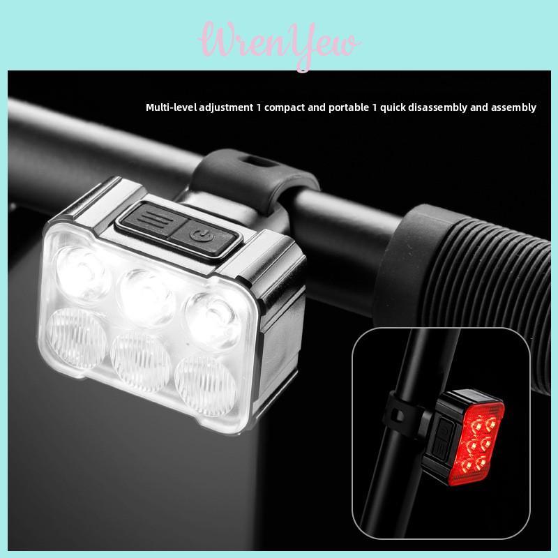 Bicycle Front And Rear Led Light With Waterproof Material For Night Riding Safety