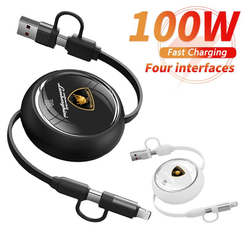 For Lamborghini Urus Huracan Aventador Premium Auto Headrest 3-in-1 Micro Data Wire USB Type C Fast Charging Car Charger Cable ngf1