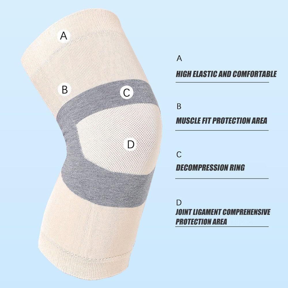 1Pair Summer Thin Knee Pads Socks Men Women Silk Knee Sleeve Cold Knee Sleeve For Fitness Running Cycling Arthritis Pain Relief