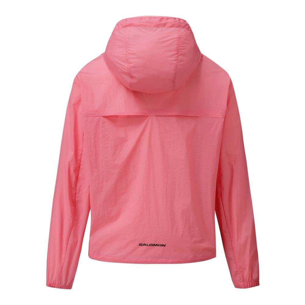 Salomon Modyssey Series Aero Outdoor Waterproof Lightweight Hooded Zip-Up Long Sleeve Jacket Unisex jackets Deep-Pink C28128