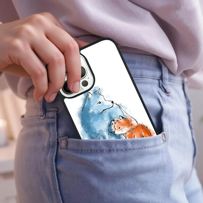 Red Fox Pattern Phone Case For iPhone 17 Air 15 16e 14 13 Pro Max Coque 12 11 Pro Max PLUS cover