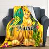 Custom Name Lion Adventure Party Blanket For Couch Bed Plush Cozy Fuzzy Blanket Super Soft Warm Blankets For Fall And Winter 0916270