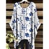 Women's T-Shirt Fashion Floral Printing Short Sleeve Tops Summer Vintage Street Round Neck
