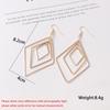 New Trend Zircon Drop Earrings Simple Fashion Hollow Geometric Metal Earrings Temperament Personality Wild Ladies Earring