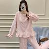 Woody warm flannel pajamas women's winter princess wind sweet milk fleece cardigan thickened loungewear set