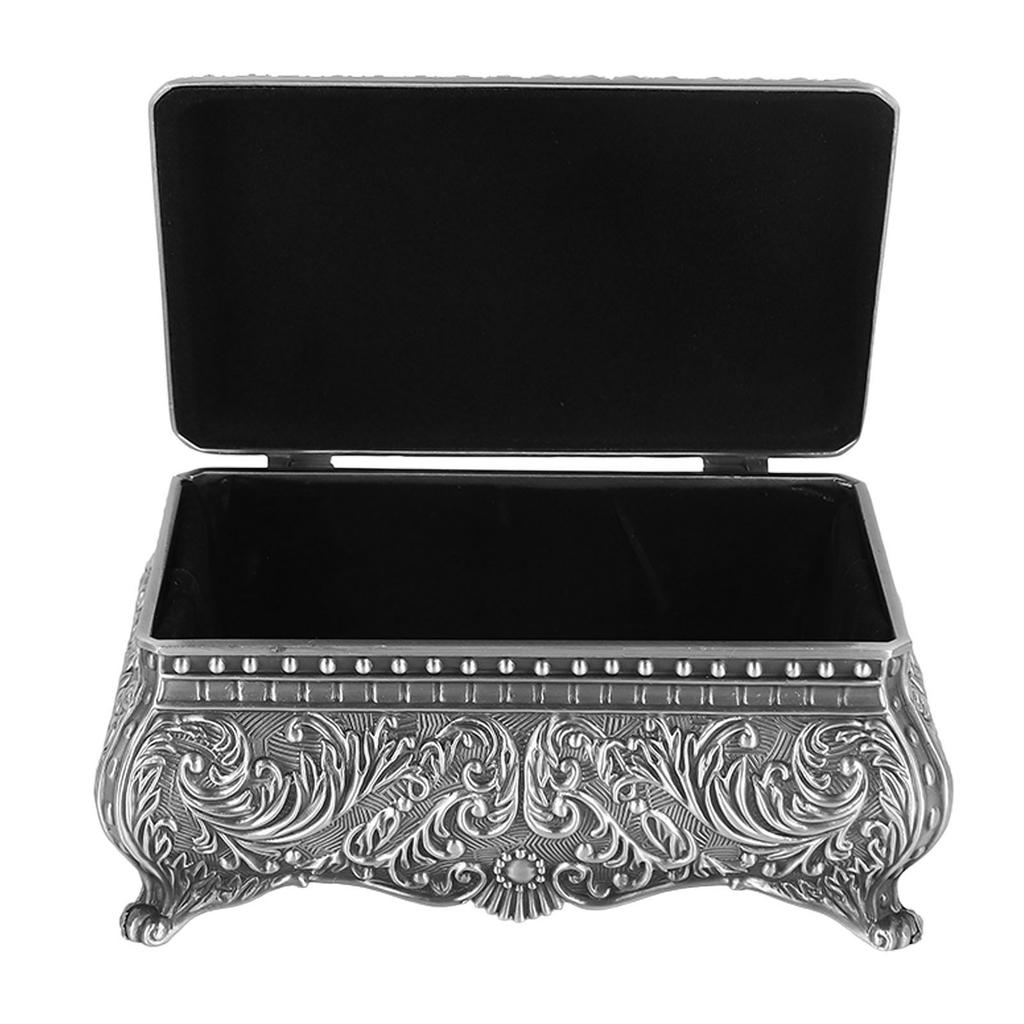 Metall Schmuckschatulle Rechteckige Aufbewahrungsbox für Schmuckstücke Vintage Schmuckschatulle für Frauen Mädchen Geburtstag Weihnachten