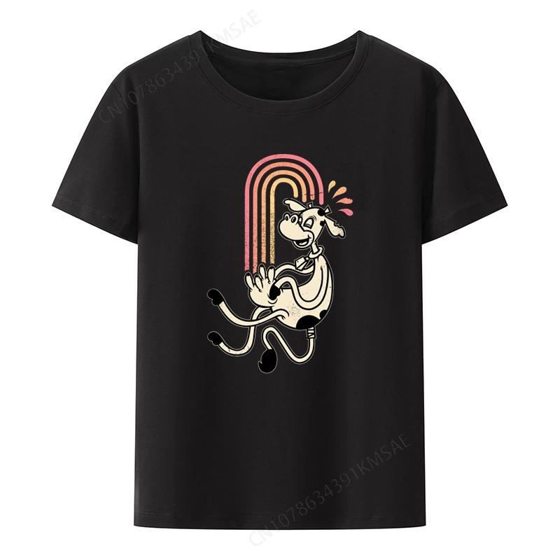 Mad Cow Graphic Print T-shirt Funny Tee Japanese O-neck Clothes Harajuku Streetwear Trending C