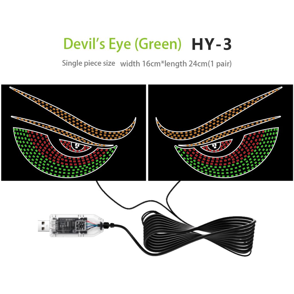 Truck Demon Eye LED Light Dynamic Eye Light Car Front and Rear Display Screen Car Sticker Truck Decoration Expression Light