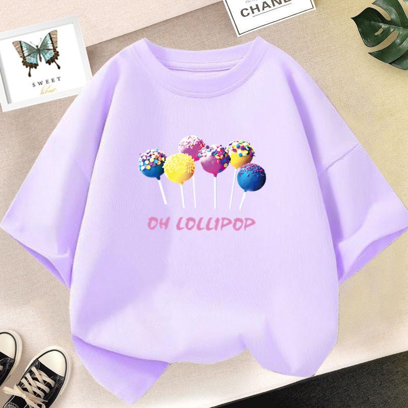 Girl Shirt Candy Lollipop Sweet T Shirts Girl Clothes Outfit Kids Tops Baby Girl Clothes T-shirts Child Clothing