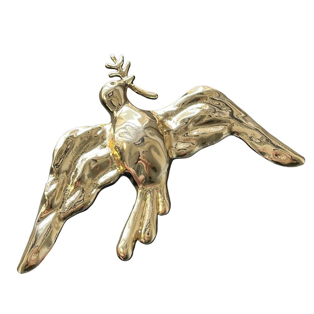 

Gold-Plated Peace Dove Brooch Vintage Fashion Accessory Party Olive Branch Pin for Women золотой