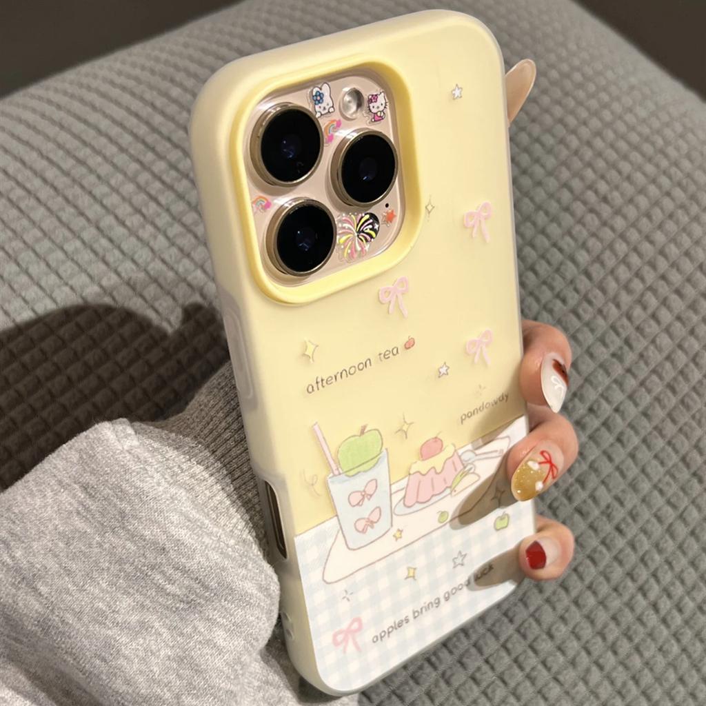 Ciasto z kokardą na wiosnę i lato Odpowiednie na etui na telefon komórkowy Apple 16 Promax IP15 Galaretka Apple 14 Miękkie 13 All Inclusive