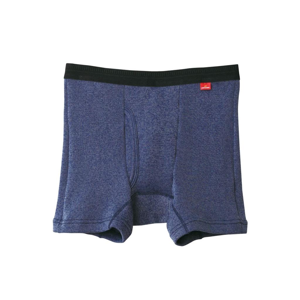 Gunze Hot Magic Super Stretch Boxer Super Front New Size L Briefs, Warm, Opening, MH0780, Men's, Navy/Moc,