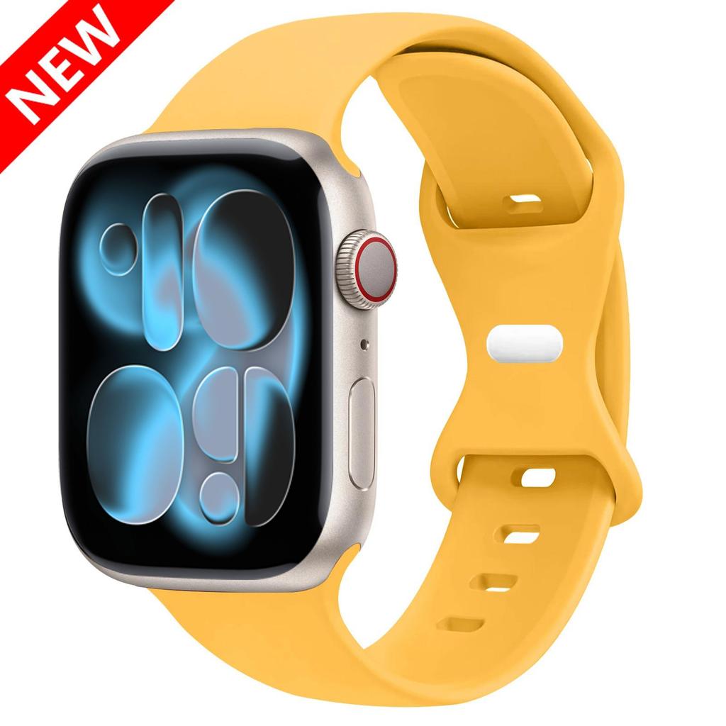 Sport Silicone Strap For Apple Watch Bands 40mm 44mm 46mm 45mm 41mm 49 42mm Correa Bracelet iWatch series 10 11 9 8 7 ultra 3 SE