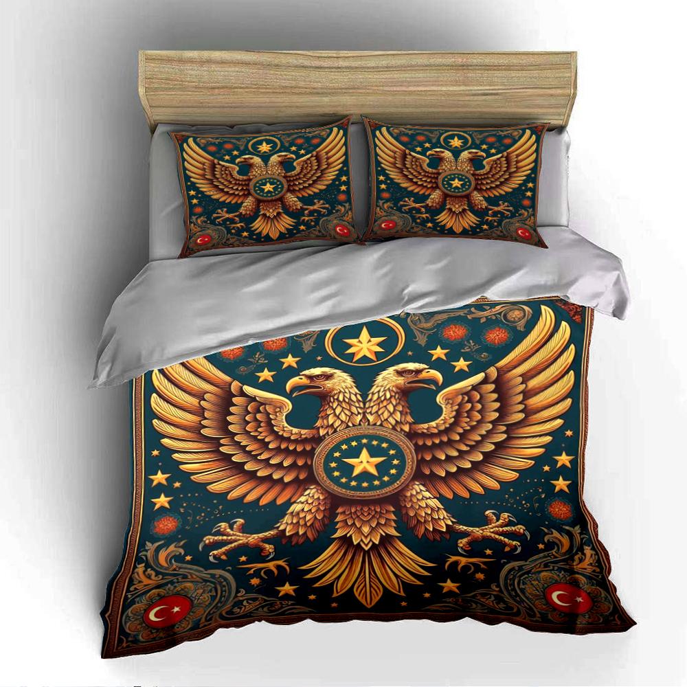 Double-Headed Eagle Starry Bedding Set Bedding set (1 duvet cover, 2 pillowcases, duvet not included)