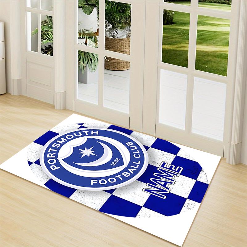 Custom Name Portsmouth FC Crest Carpet Rug Customizable Soft Washable Anti-Slip Home Living Room Sofa Mats Personalized Rug. 0909232