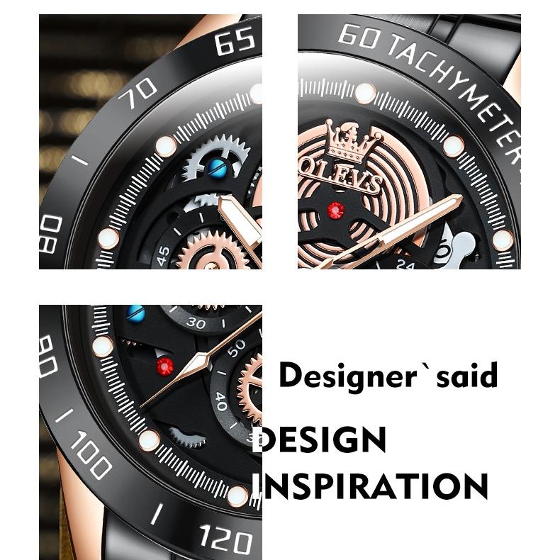 OLEVS Brand Watch Large Dial Waterproof Multi-functional Sports Men's Watch Men