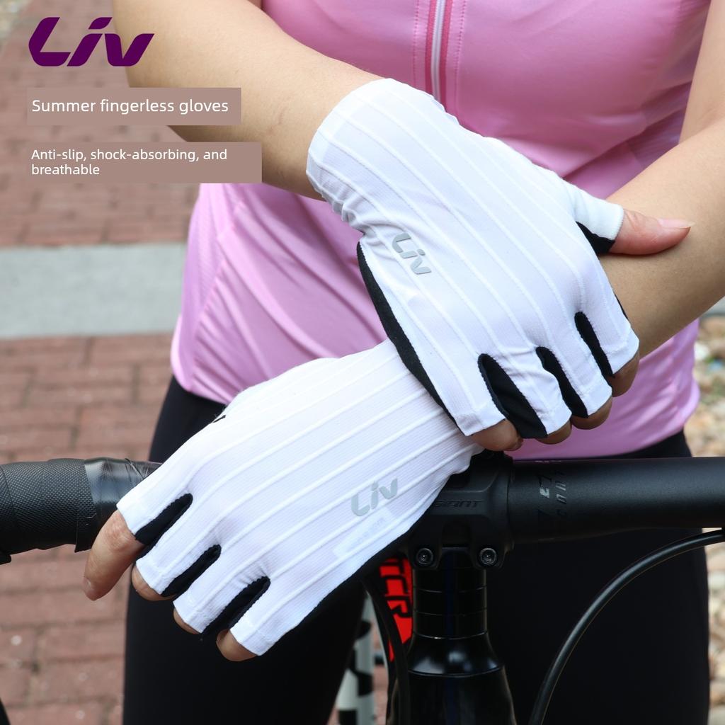 Authentic Giant Liv Summer Short-Finger Gloves for Cycling, Half-Finger Gloves for Women, Suitable for Spring and Autumn