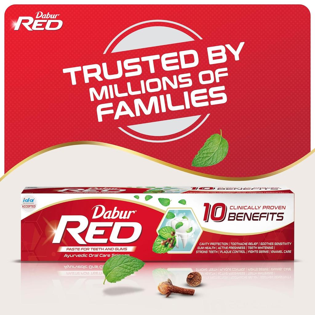 Dabur Red Ayurvedic Toothpaste 400g Pack Of 1 Herbal Paste For Fresh Breath Cavity Care Plaque Removal Gum Health And Oral Hygiene