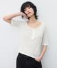 SUARE WOMEN Wool Waffle Two-Way Half Sleeve White