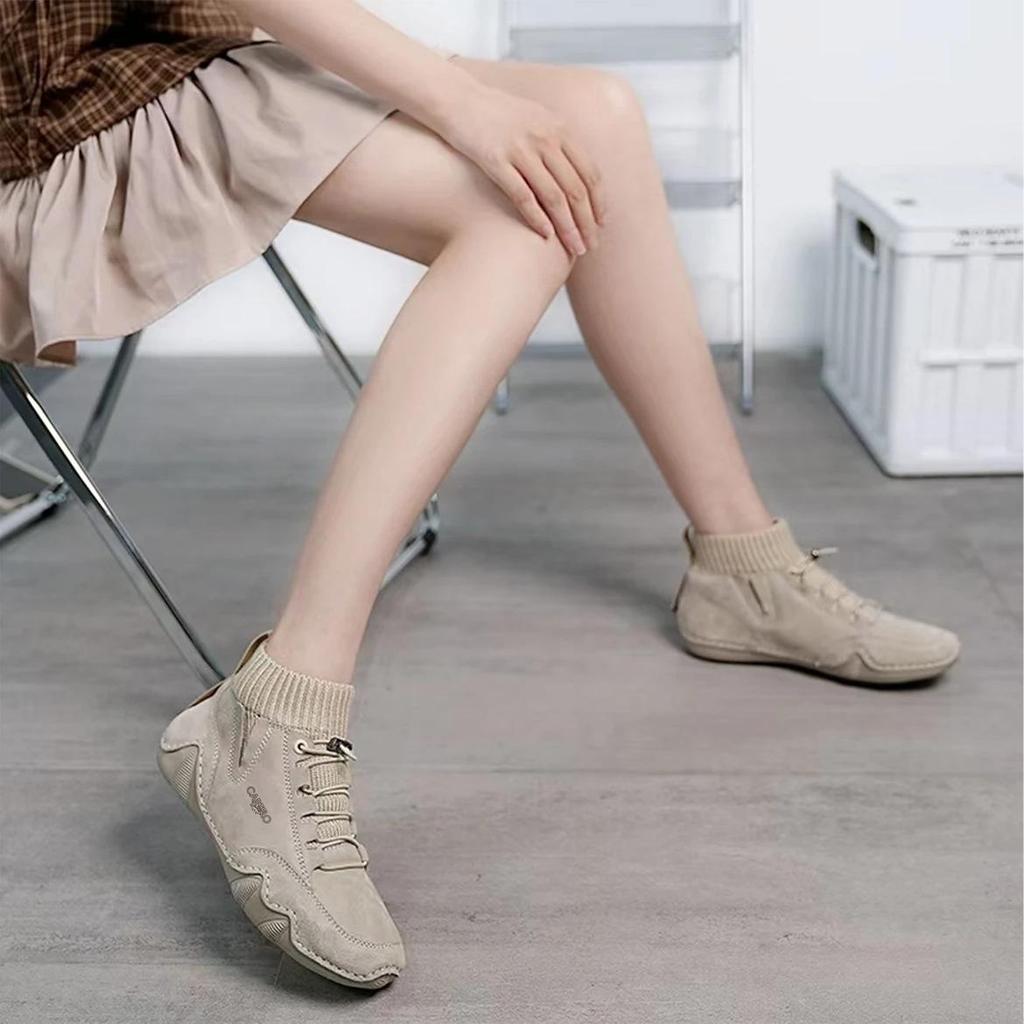 Women's Fashionable Lightweight Fleece-Lined Soft Sole Booties - Wear-Resistant, Casual, Comfortable for Outdoor Sports