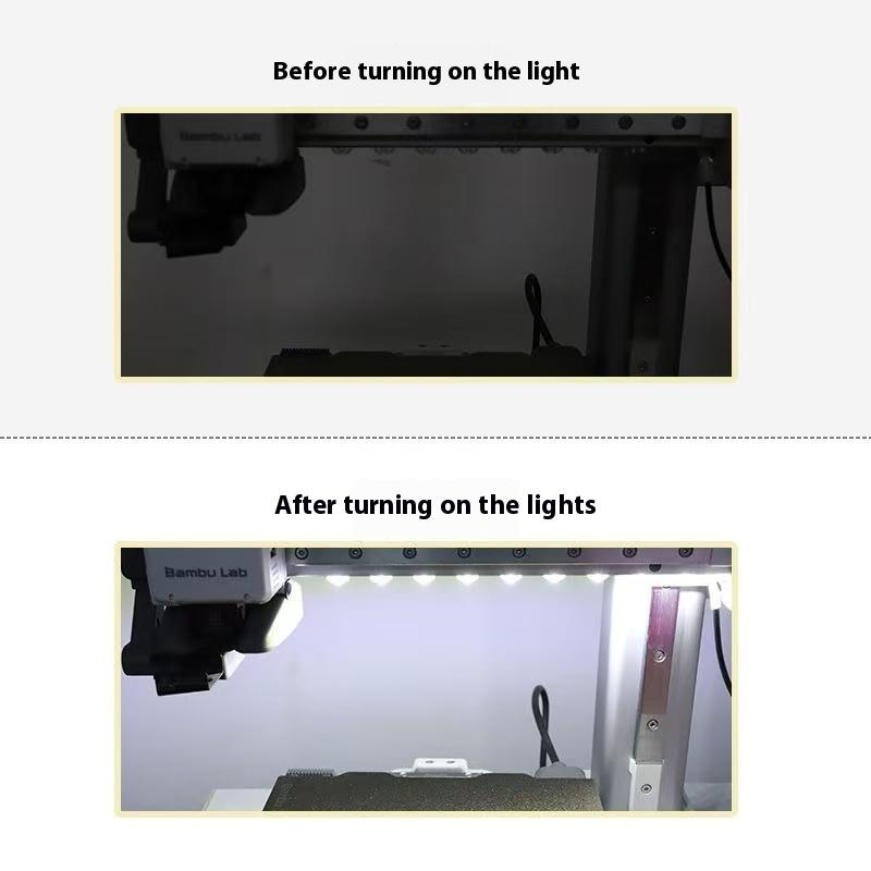 1Pcs Magnetic Installation Aluminum Alloy Led Strip For Bambu Lab A1/A1 Mini Led Light Bar Kit Diy Accessories