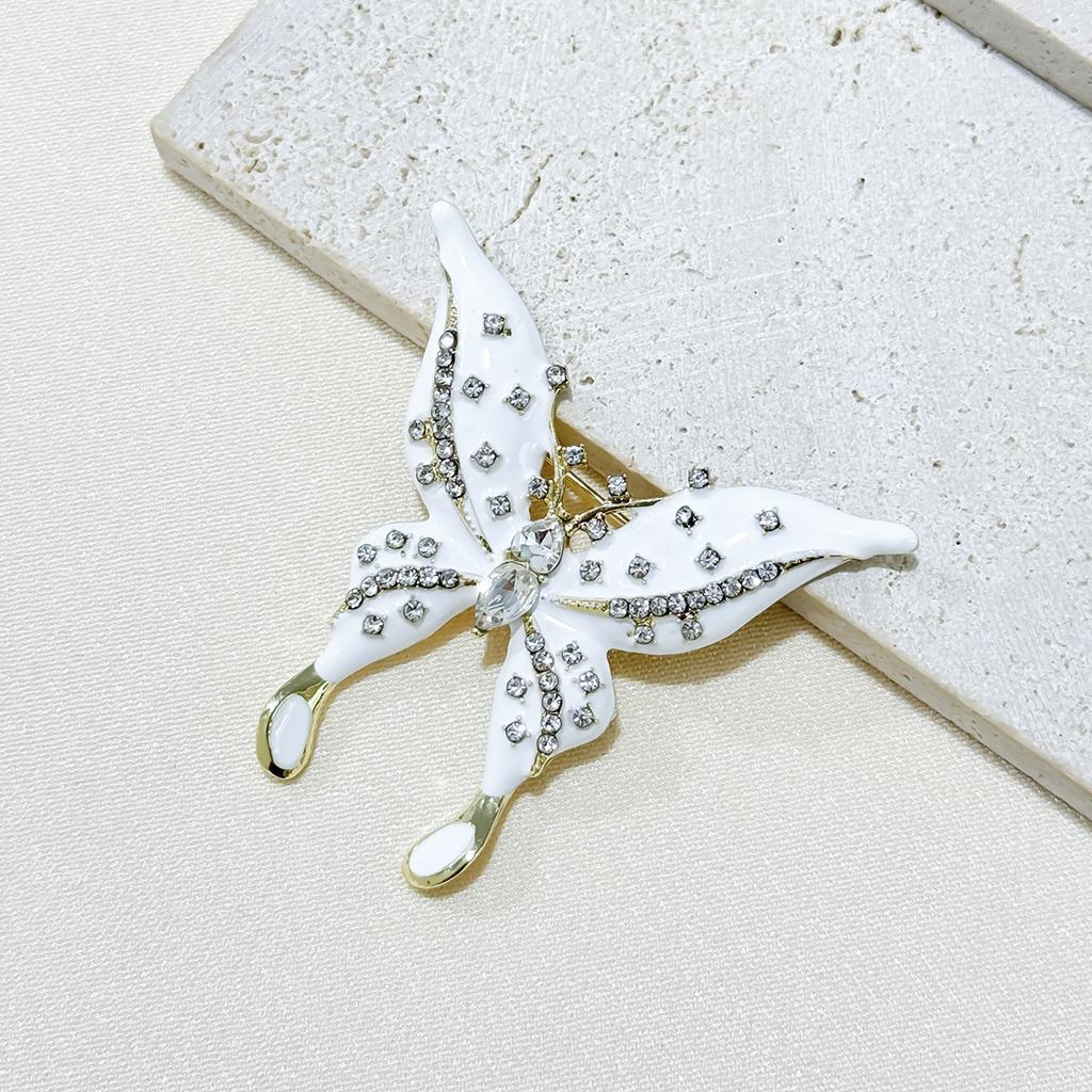 Stylish and Simple Animal Brooch, High-end Sense Inlaid with Rhinestones, Dripping Oil, Butterfly Corsage Women's Clothing with Light