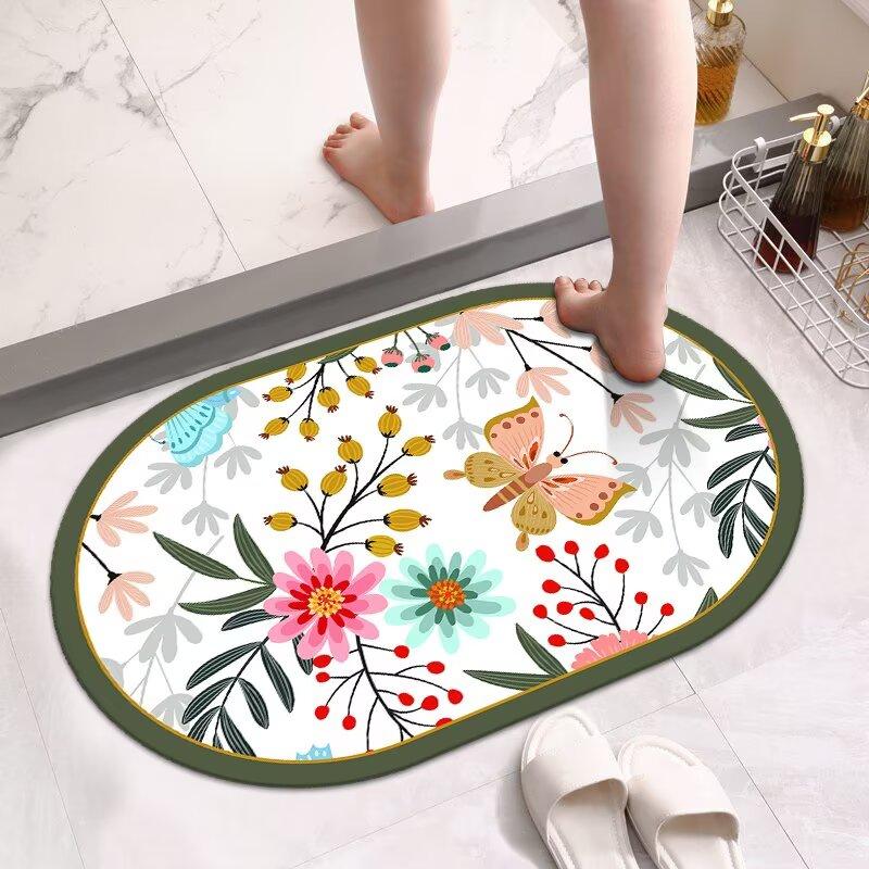 Diatom Mud Soft Floor Mat Bathroom Water Absorption Quick Drying Foot Mat Toilet Door Non-slip Toilet Toilet Small Carpet