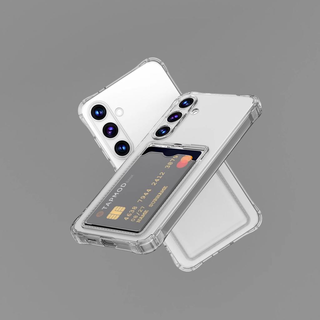 Card Slot Shockproof TPU Phone Case For Samsung Galaxy S25 S24 S23 S22 Ultra S21 Plus S20 FE S25 Edge Clear Case