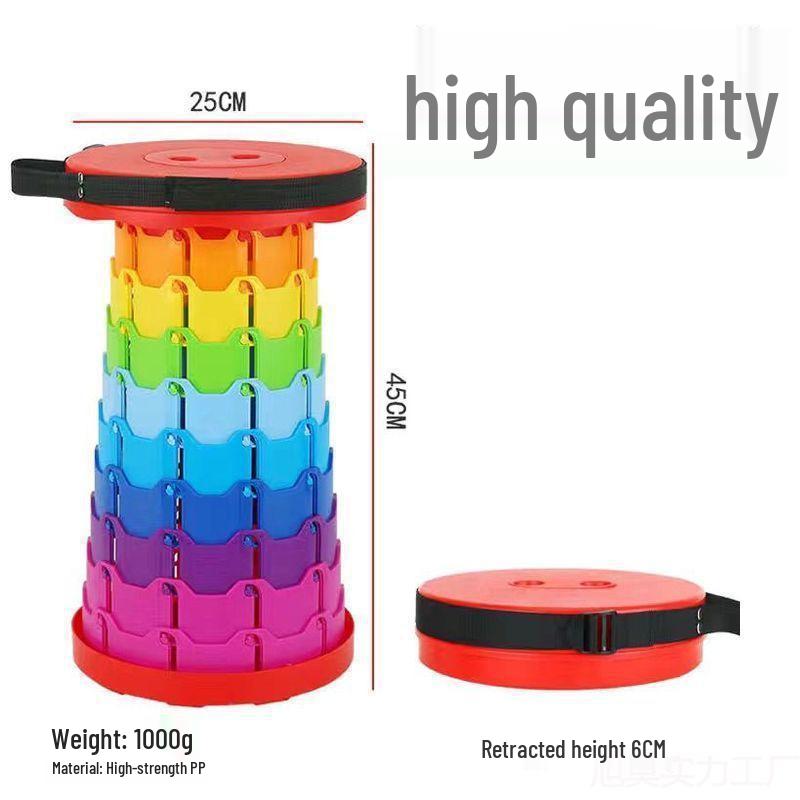 Portable Telescopic Folding Stool: Compact Outdoor Seat for Travel, Balcony, Fishing, and More