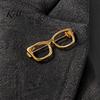 Shirts Accessory Alloy Glasses Brooch for Men Women, Eyeglasses Shape Lapel Suits Decorative Pin, Sweaters Pin