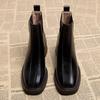 Mid Heels Women Ankle Chelsea Boots Square Toe Shoes Classic Winter Motorcycle Boots New Brand 2024 Walking Goth Zapatos Mujer