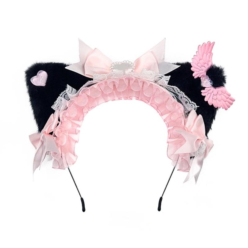 

Банты Повязки на голову Очаровательные Фотореквизиты Хэллоуин Аниме Повязки на голову Вечерний головной убор Веселые повязки на голову для музыкальных фестивалей чёрный